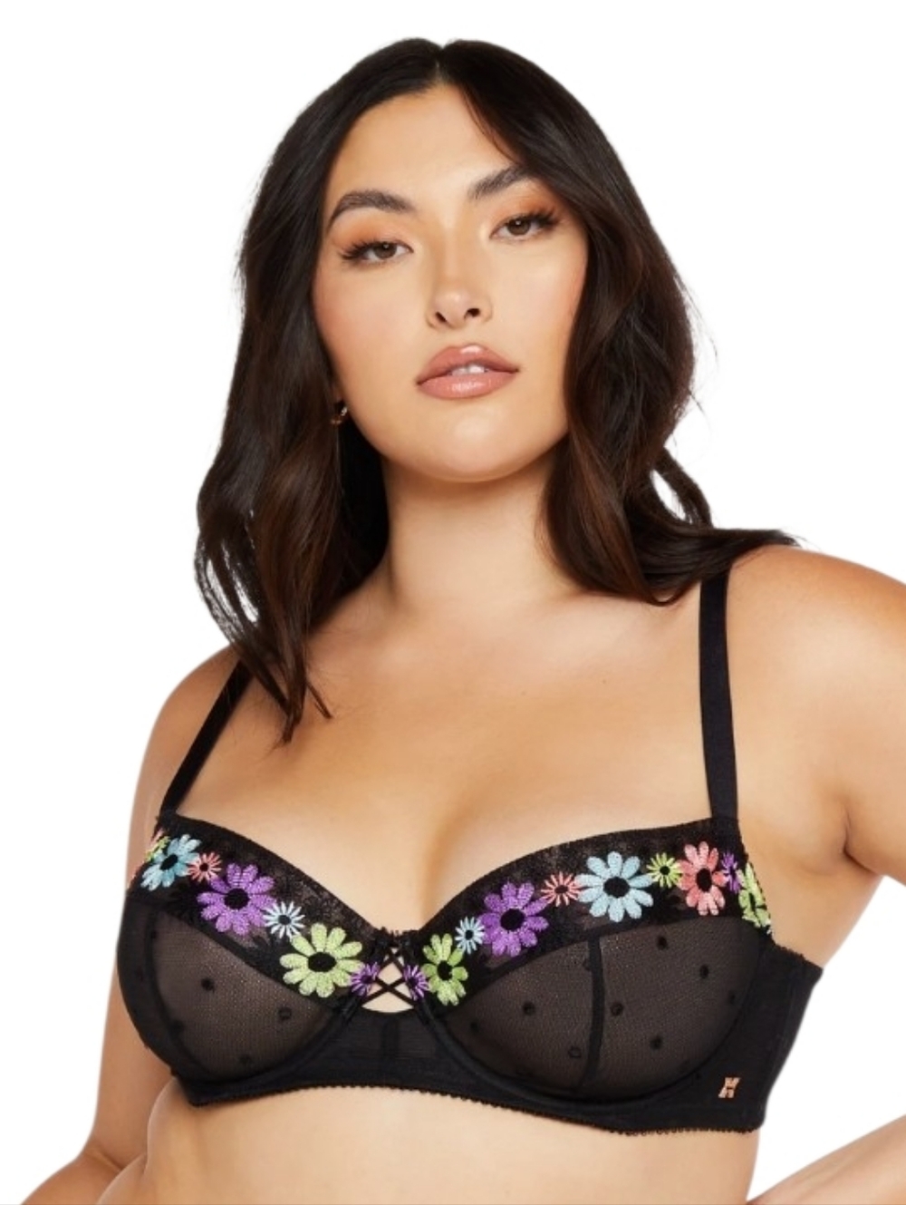 NEW savage X fenty free spirit floral embroidery unlined balconette bra 34C